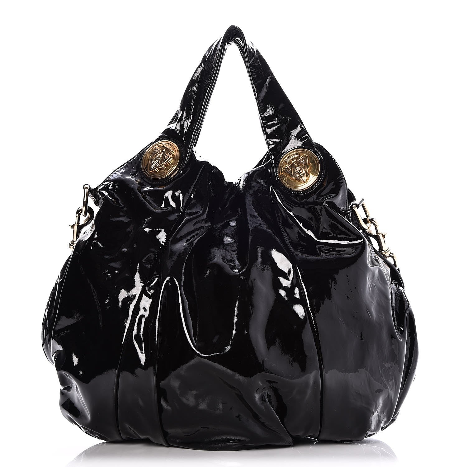 Gucci Patent Large Hysteria Top Handle Bag Black 1 of 7