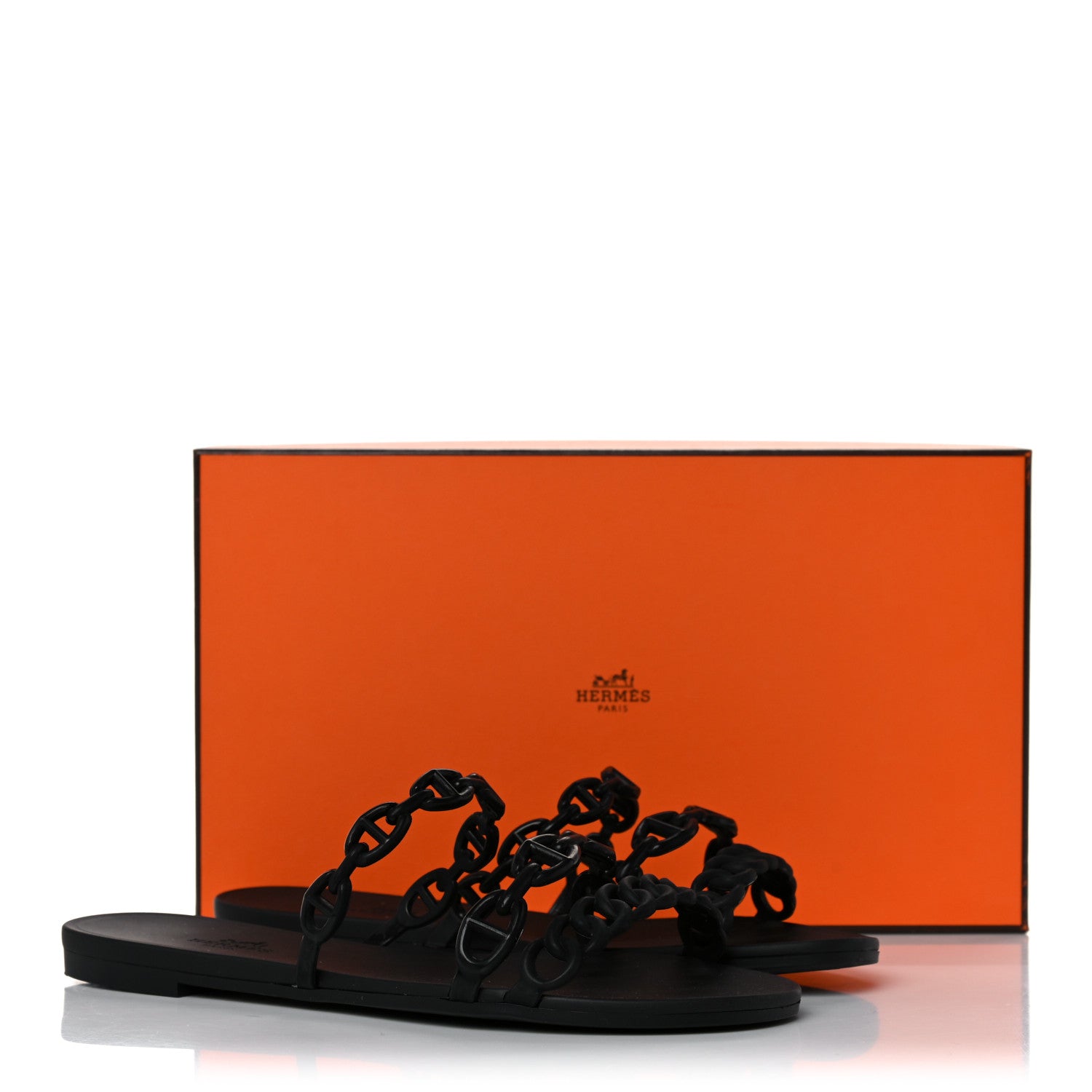 Hermes Rubber Chaine d'Ancre Rivage Sandals 35 Black 8 of 8