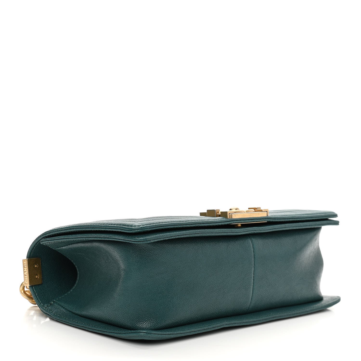 Chanel Caviar Quilted Medium Boy Flap Dark Green 3 of 9
