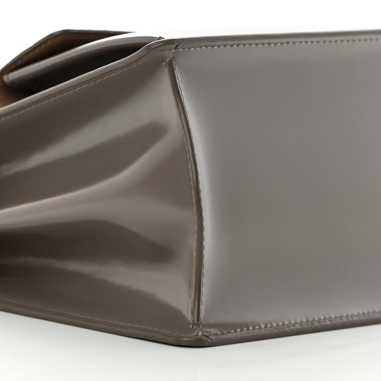 Shiny Calfskin Uptown Shoulder Bag Iron