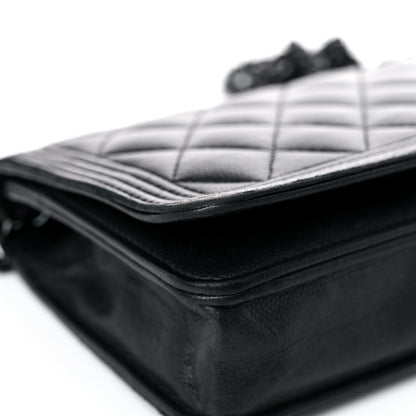 Chanel Caviar Quilted Boy Wallet On Chain WOC So Black 9 of 22