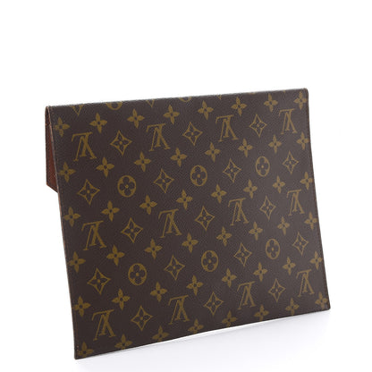 Louis Vuitton Monogram Poche Plate Envelope Clutch MM 3 of 17
