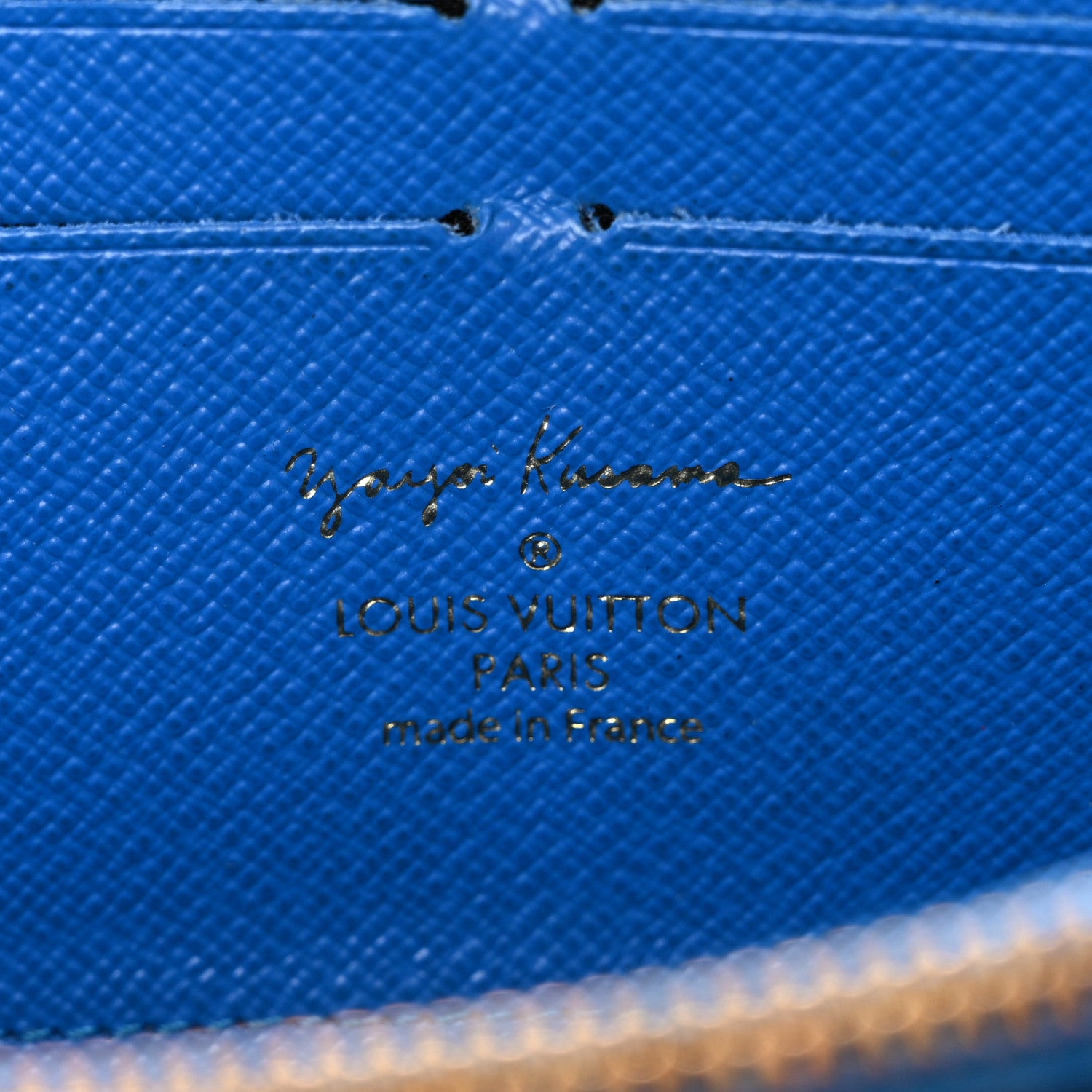 Louis Vuitton Monogram Kusama Pumpkin Dots Zippy Wallet Blue 6 of 9