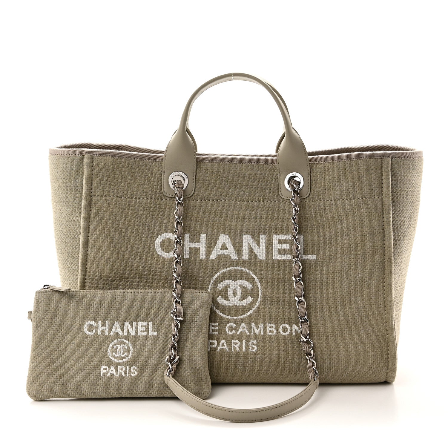 Chanel Mixed Fibers Medium Deauville Tote Grey 3 of 12