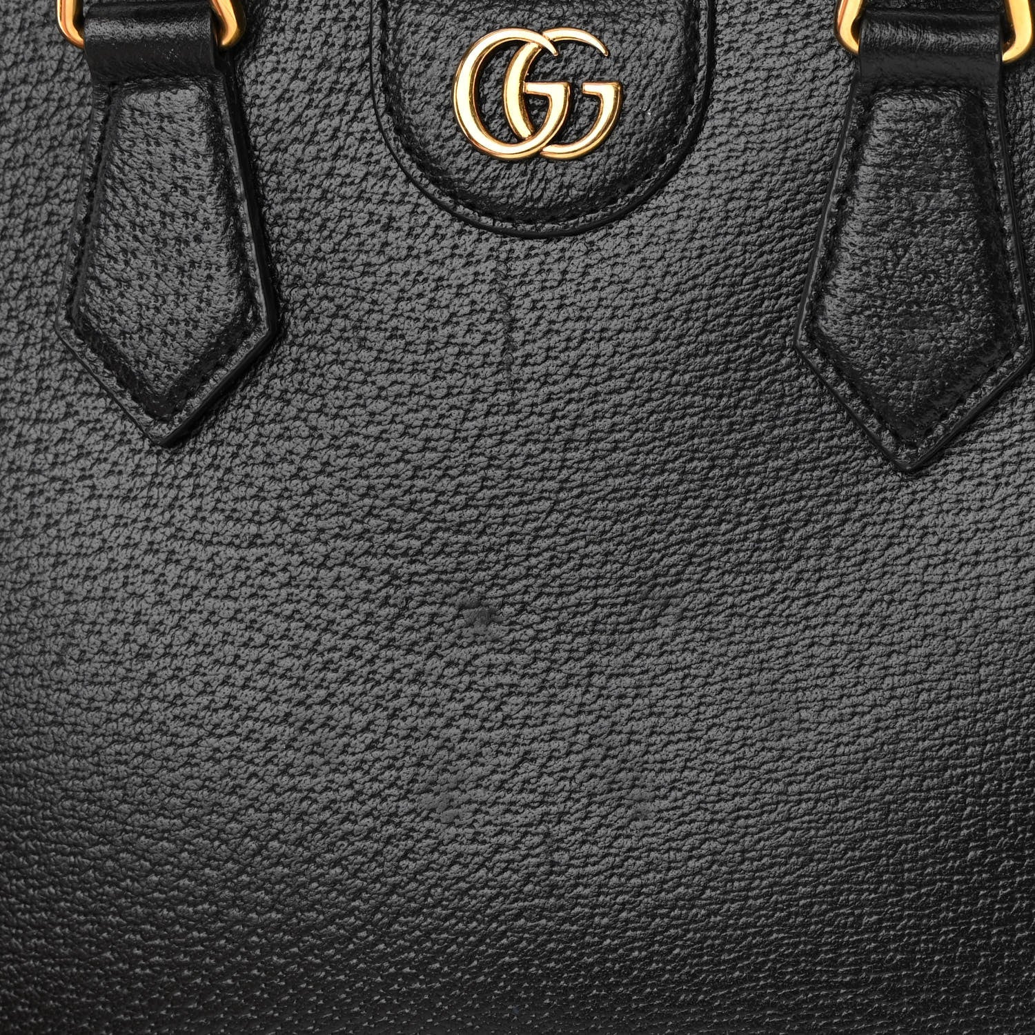 Gucci Textured Dollar Calfskin Web Small Diana Tote Bag Black Dusty Grey 17 of 22