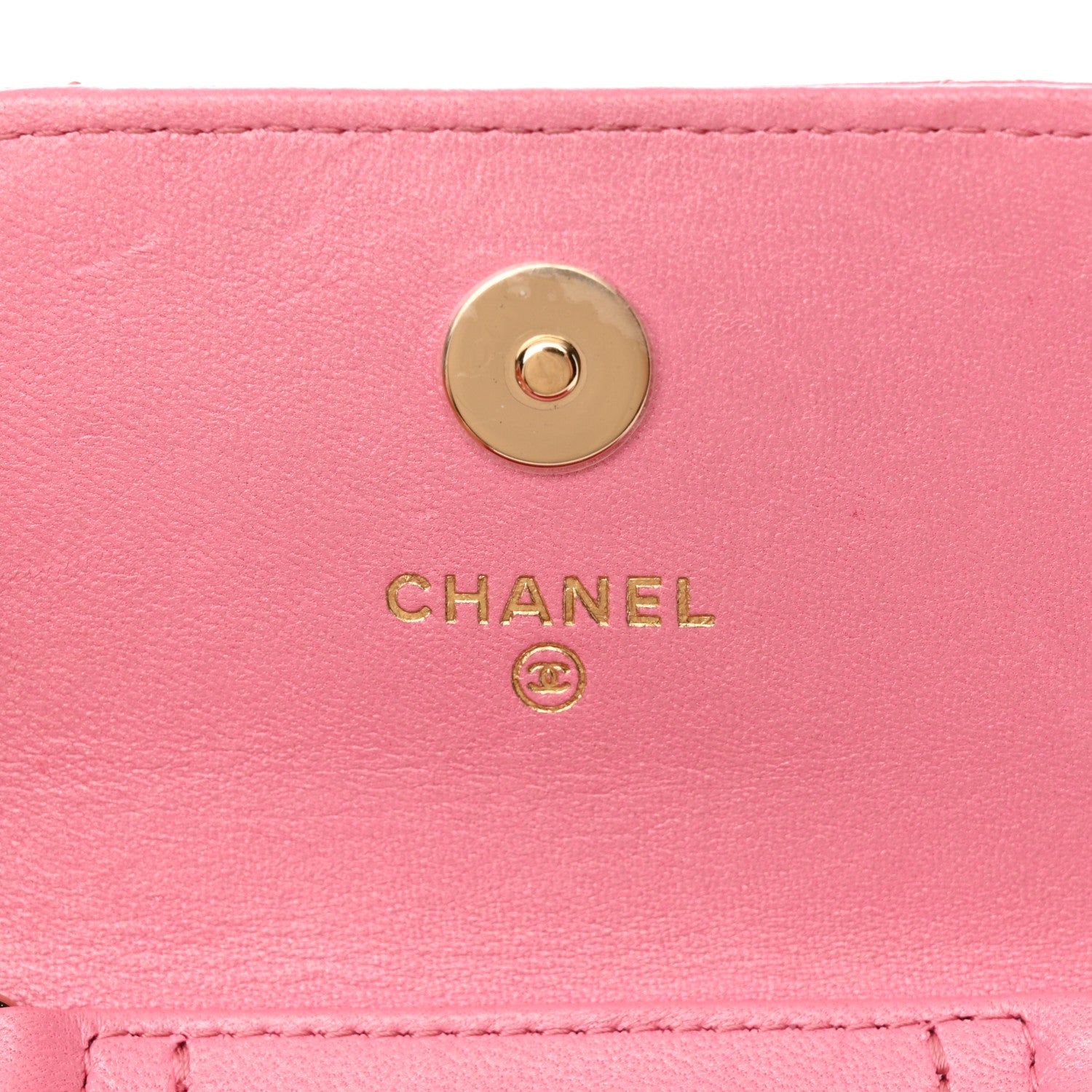 Chanel Lambskin Resin Quilted Phone Holder With Chain Pink 6 of 16