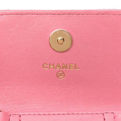 Chanel Lambskin Resin Quilted Phone Holder With Chain Pink 6 of 16