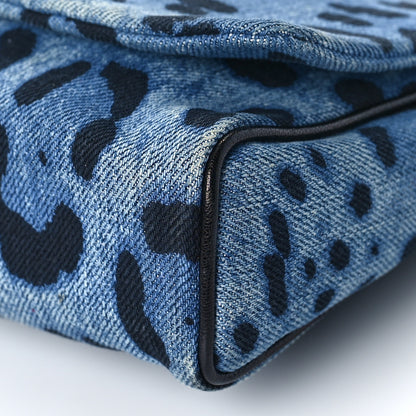 Dolce & Gabbana Denim Leopard Print Miss Martini Shoulder Bag Blue 8 of 9
