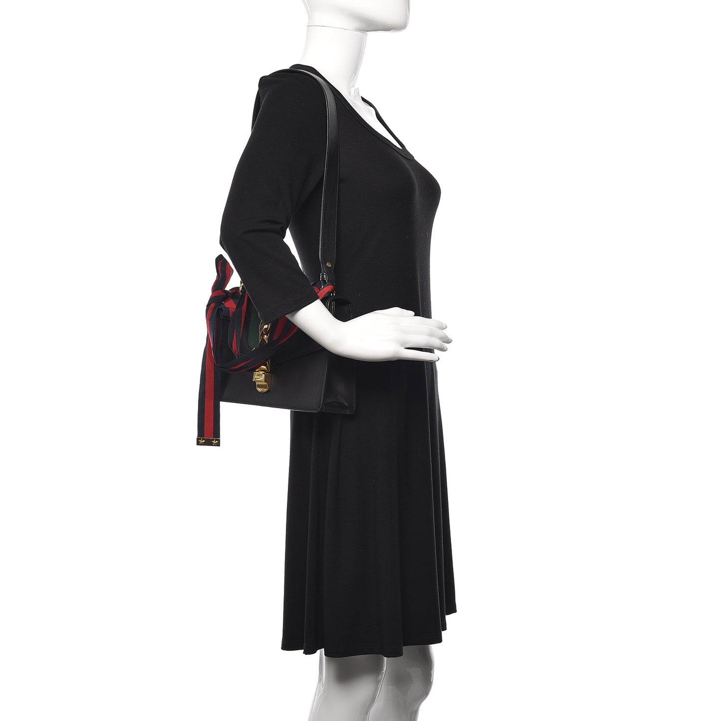 Calfskin Small Sylvie Shoulder Bag Black