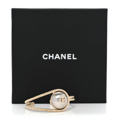 Chanel Pearl CC Rope Loop Cuff Bracelet Gold 5 of 5