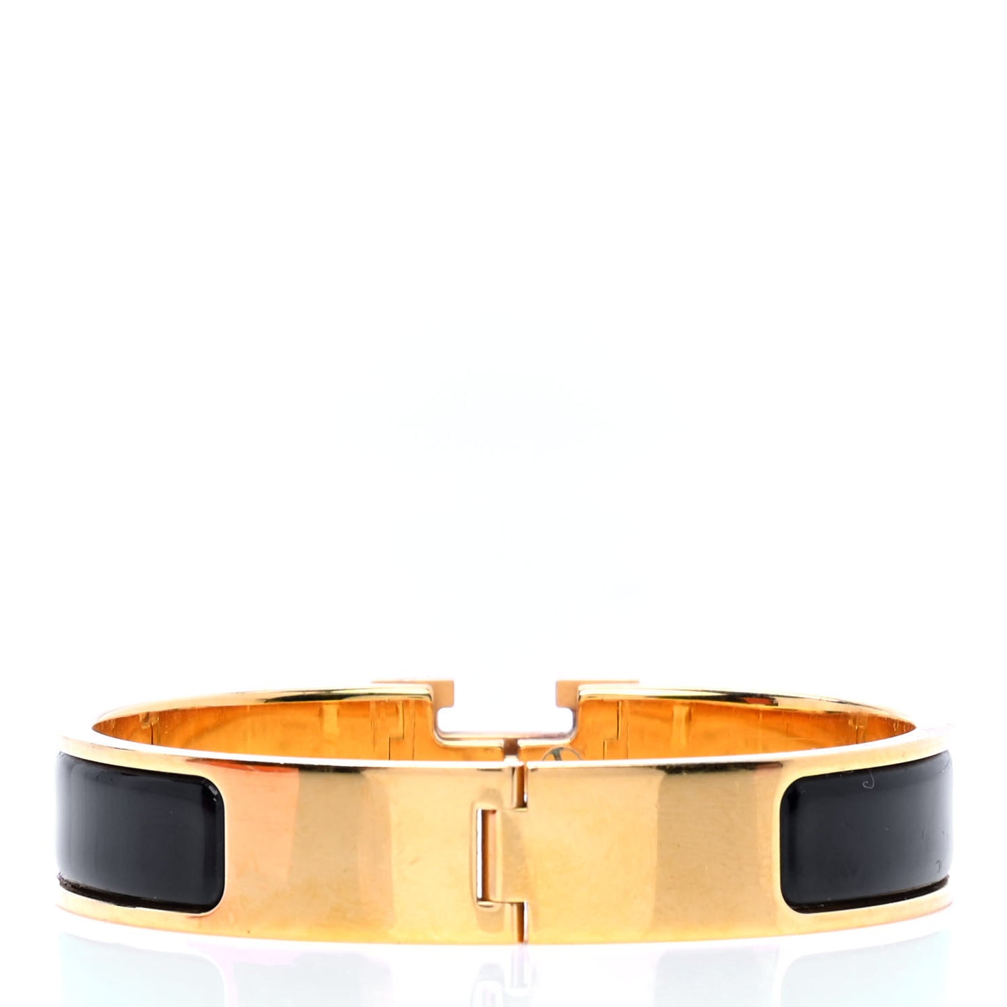 Enamel Narrow Clic Clac H Bracelet PM Black