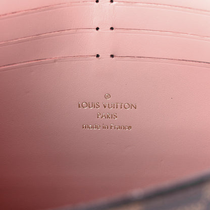 Louis Vuitton Damier Ebene Croisette Chain Wallet Rose Ballerine 5 of 9