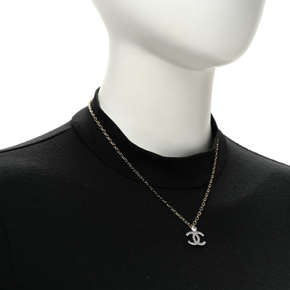 Chanel Crystal CC Necklace Gold Silver 2 of 6