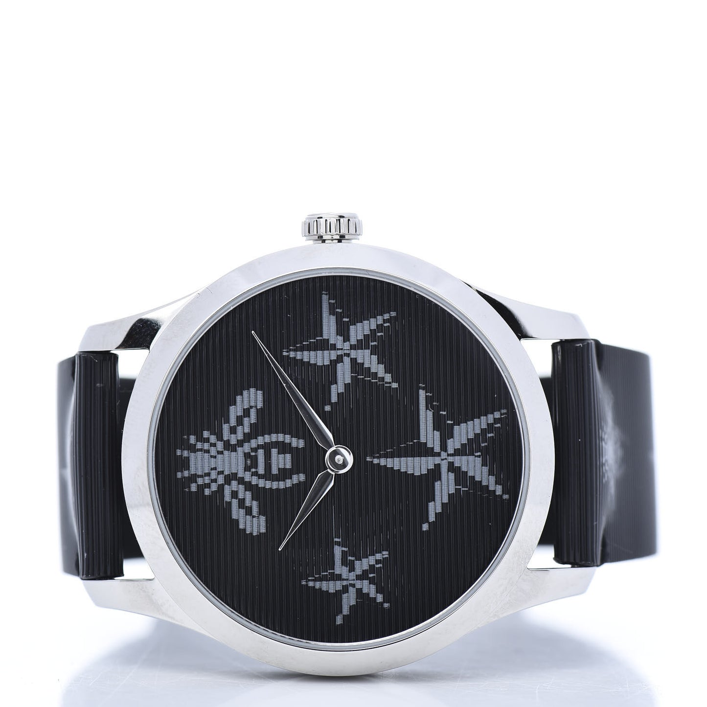 Stainless Steel Calfskin 38mm G-Timeless Bee Star Hologram Quartz Watch Black