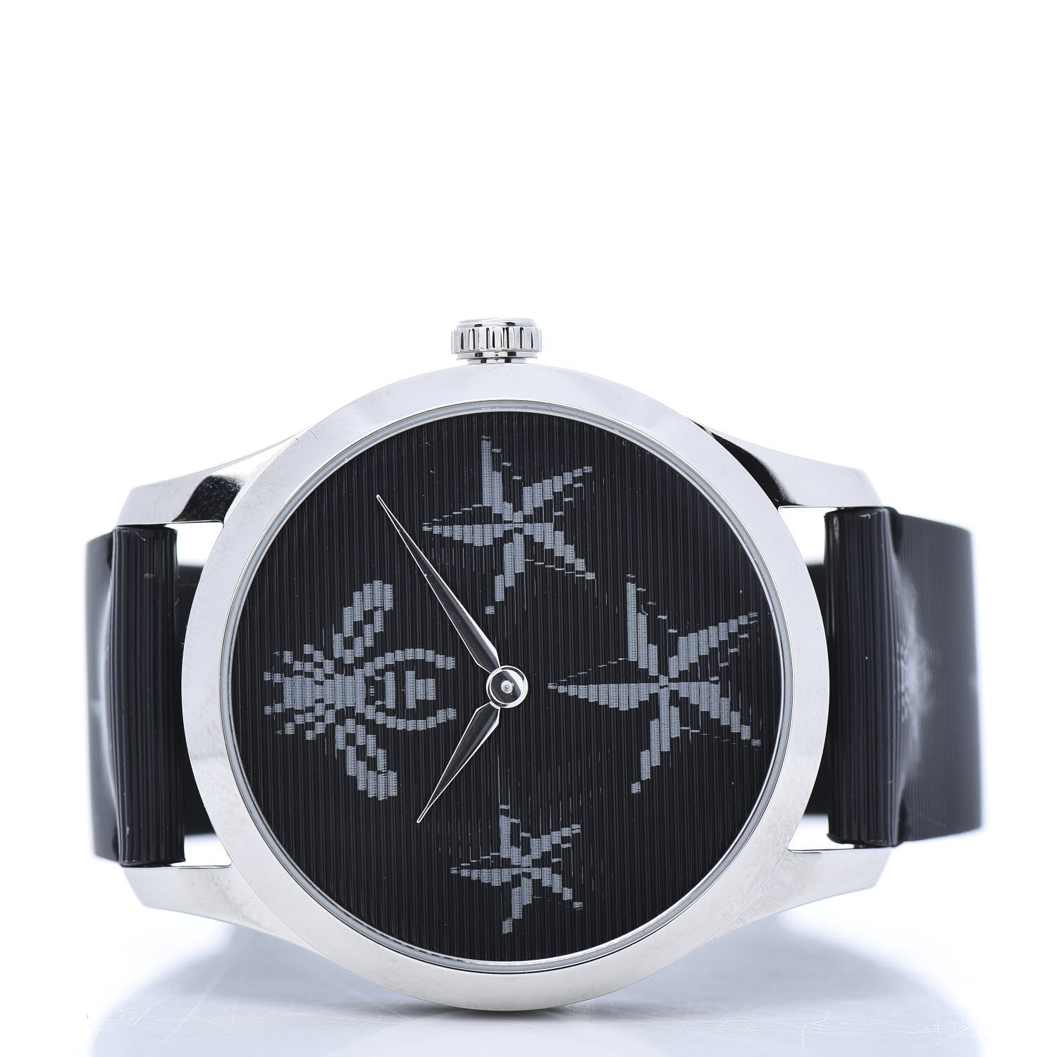 Gucci Stainless Steel Calfskin 38mm G-Timeless Bee Star Hologram Quartz Watch Black 3 of 8