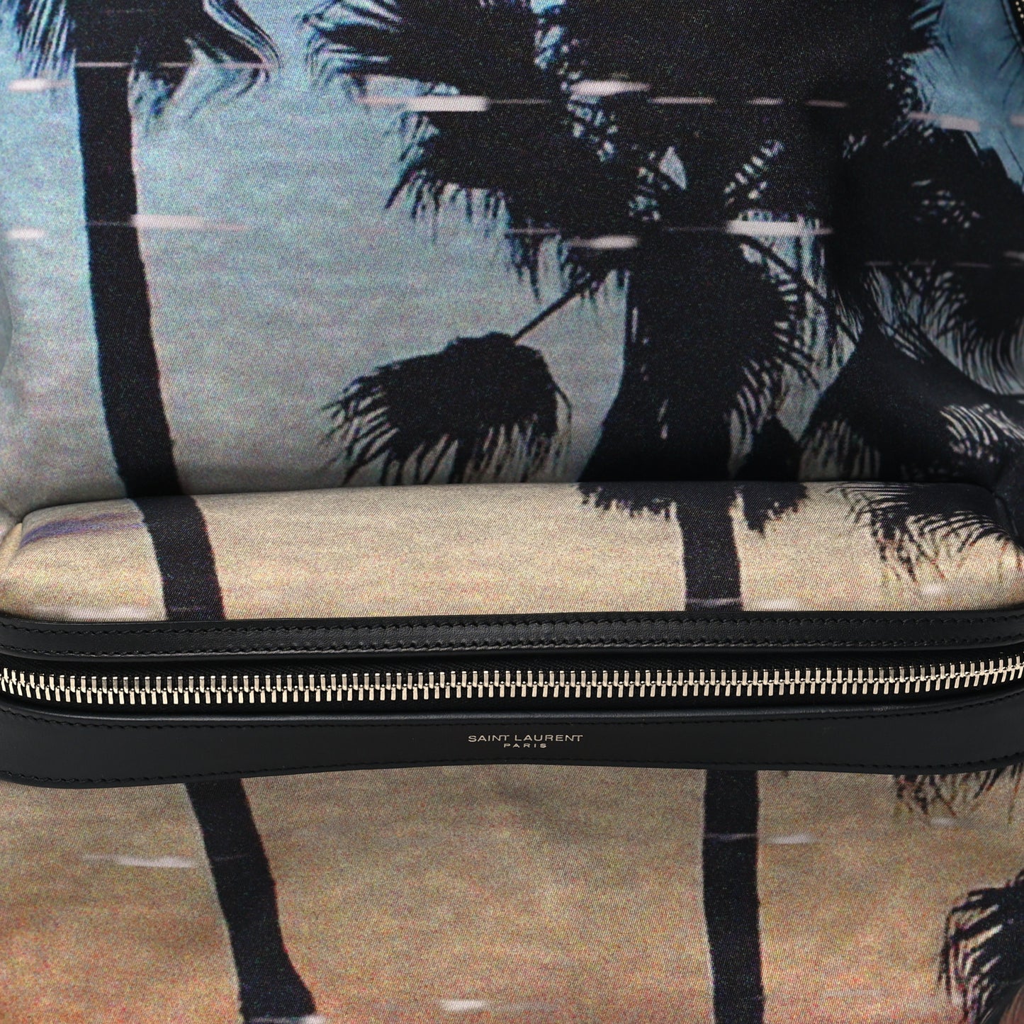 Nylon City Palm Tree Sunset Print Backpack Blue Multicolor