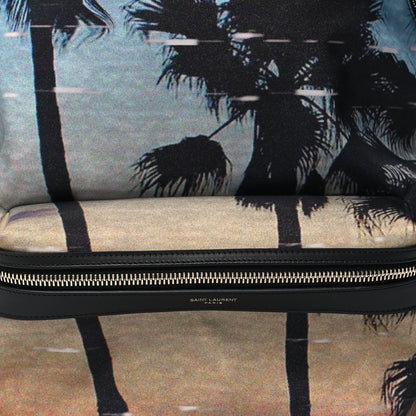 Saint Laurent Nylon City Palm Tree Sunset Print Backpack Blue Multicolor 8 of 10