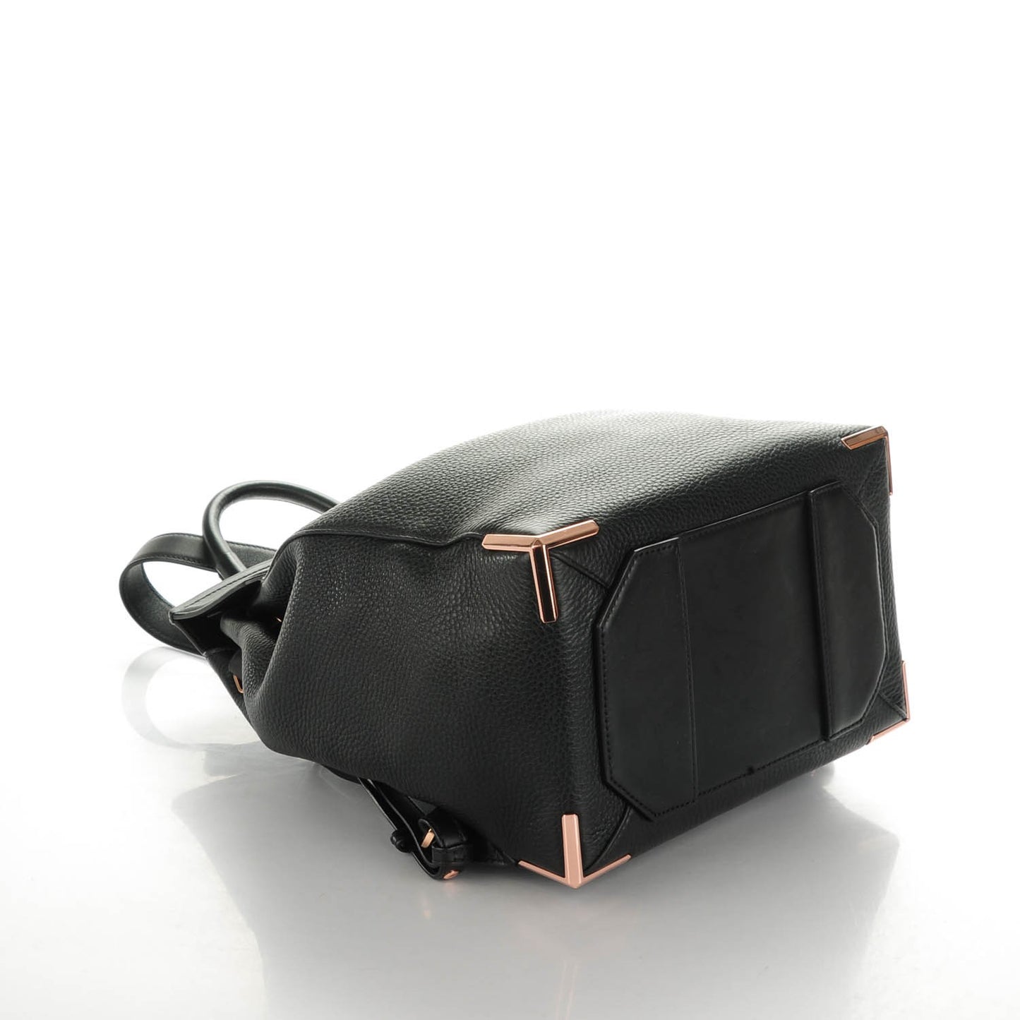 Pebbled Calfskin Prisma Skeletal Backpack Black Rose Gold Hardware