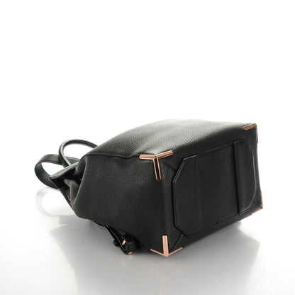Alexander Wang Pebbled Calfskin Prisma Skeletal Backpack Black Rose Gold Hardware 4 of 7