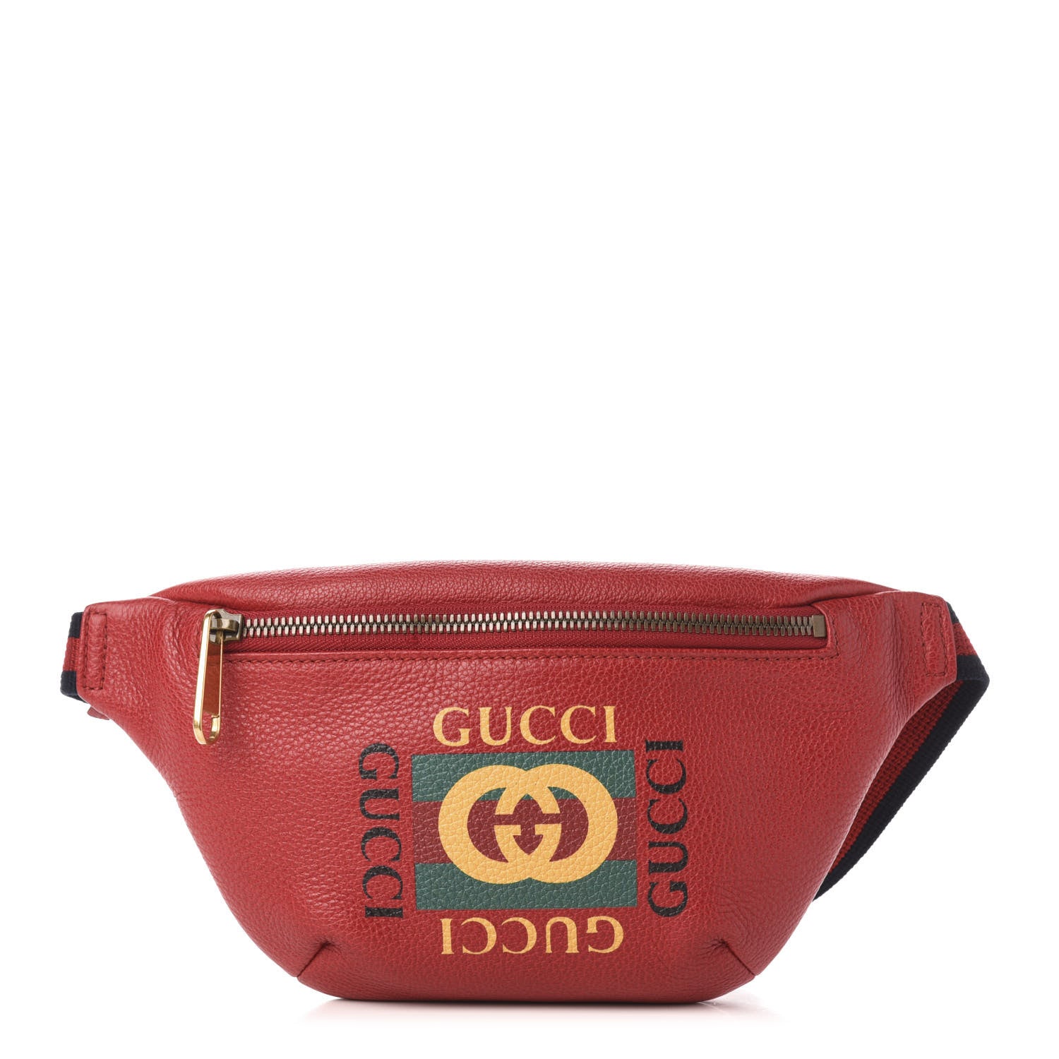 Gucci Grained Calfskin Small Logo Belt Bag Hibiscus Red 1 of 11
