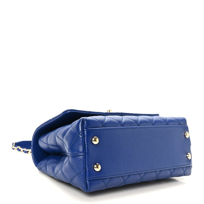 Chanel Caviar Quilted Mini Coco Handle Flap Blue 4 of 9
