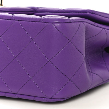 Chanel Lambskin Quilted Mini Top Handle Rectangular Flap Dark Purple 6 of 11