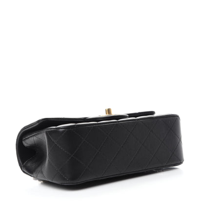 Chanel Lambskin Quilted Mini Top Handle Rectangular Flap Black 4 of 11