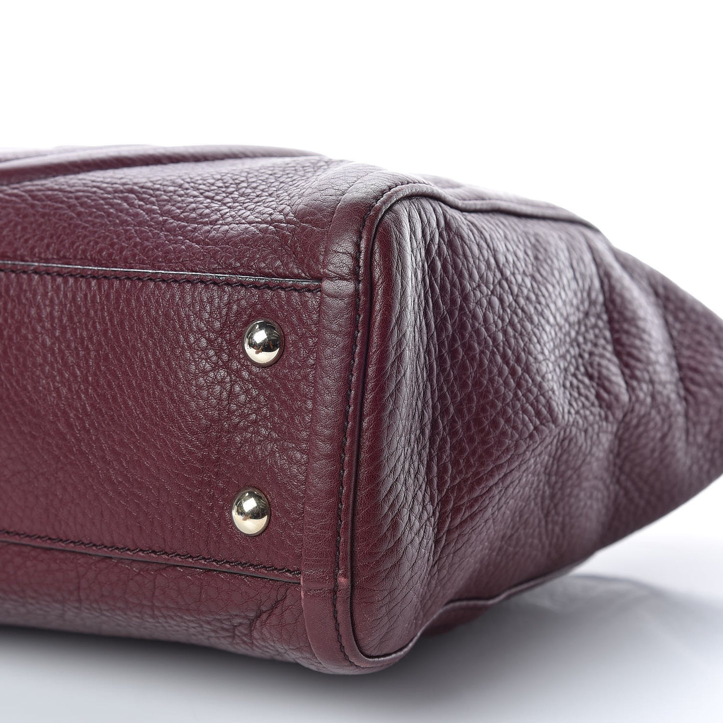 Pebbled Calfskin Small Soho Top Handle Bag Burgundy