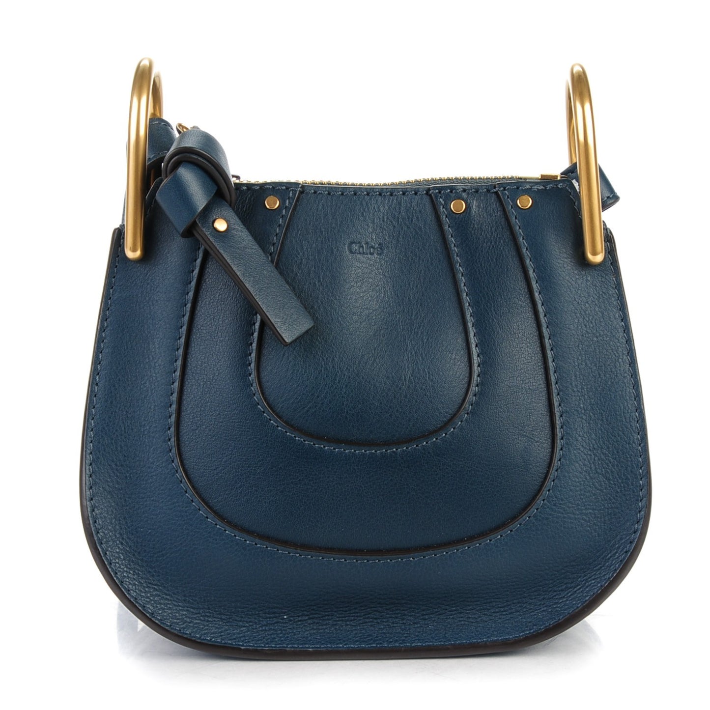Grained Calfskin Nano Hayley Hobo Silver Blue