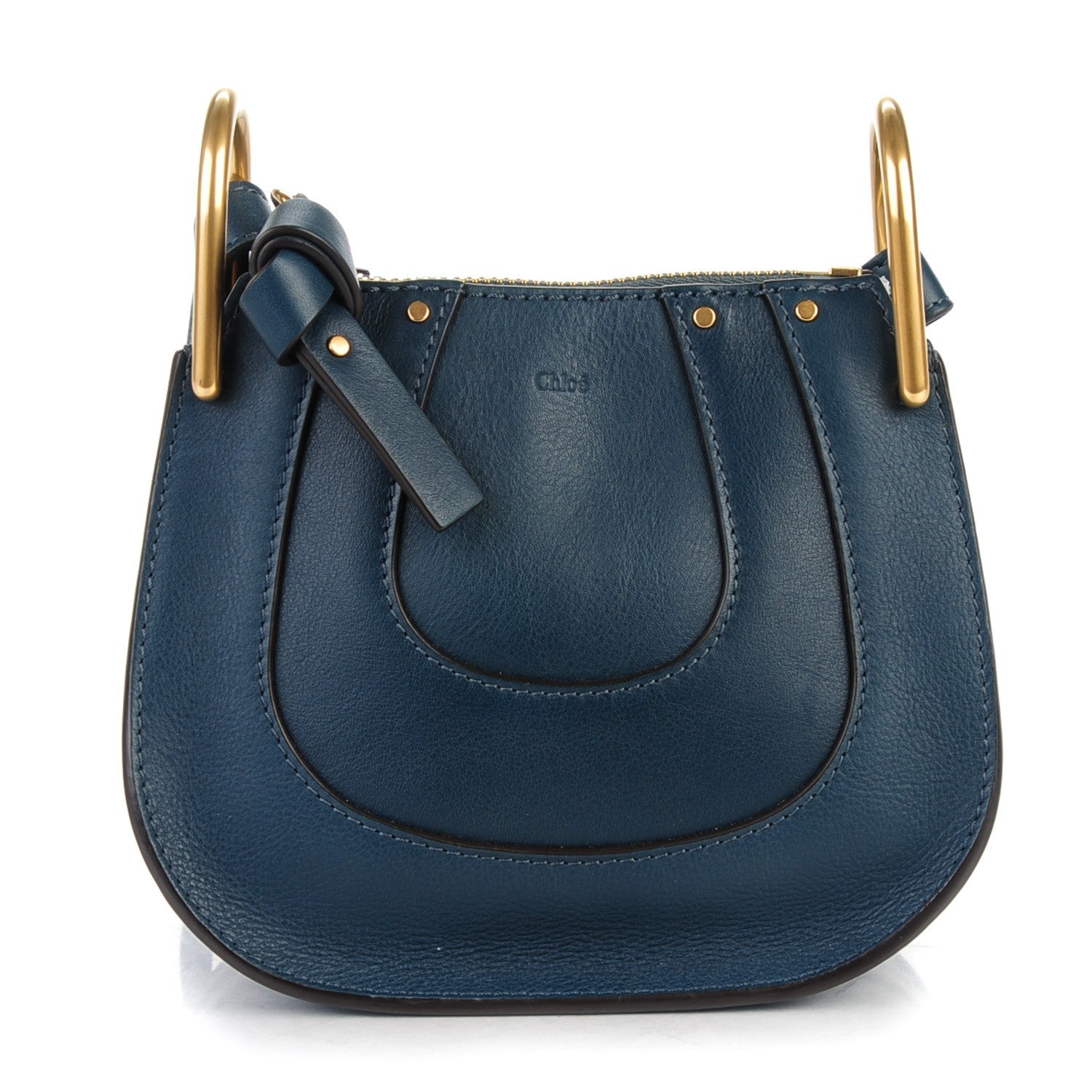 Chloe Grained Calfskin Nano Hayley Hobo Silver Blue 1 of 7