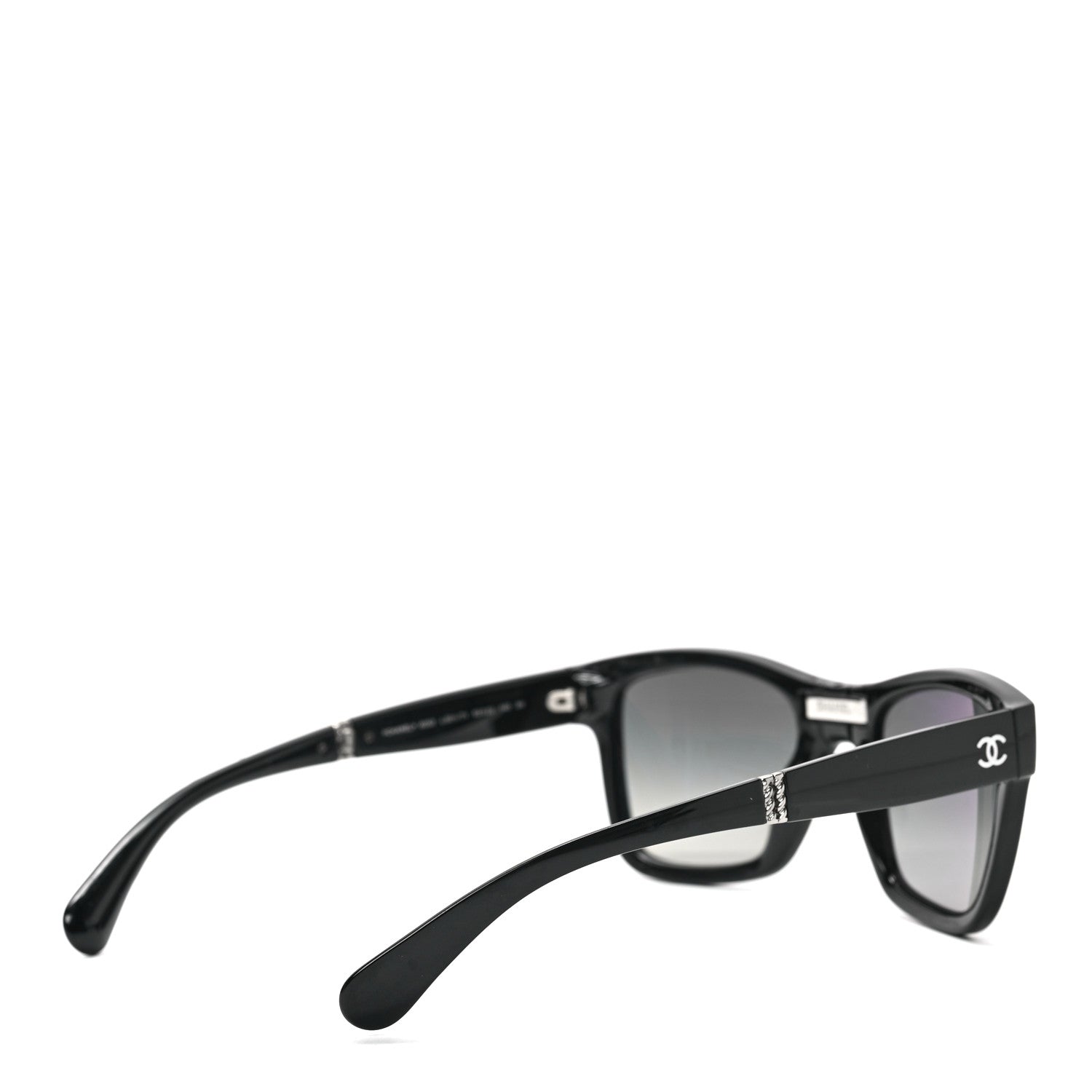 Chanel Acetate Metal Square Folding Sunglasses 6053 Black 4 of 7