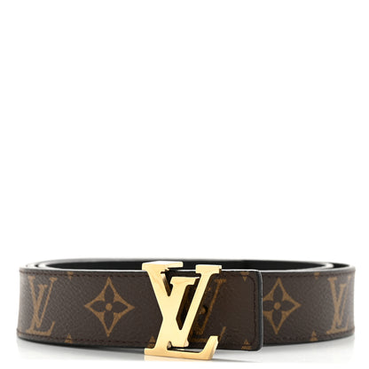 Louis Vuitton Calfskin Monogram 30mm LV Initiales Reversible Belt 100 40 Black 2 of 14