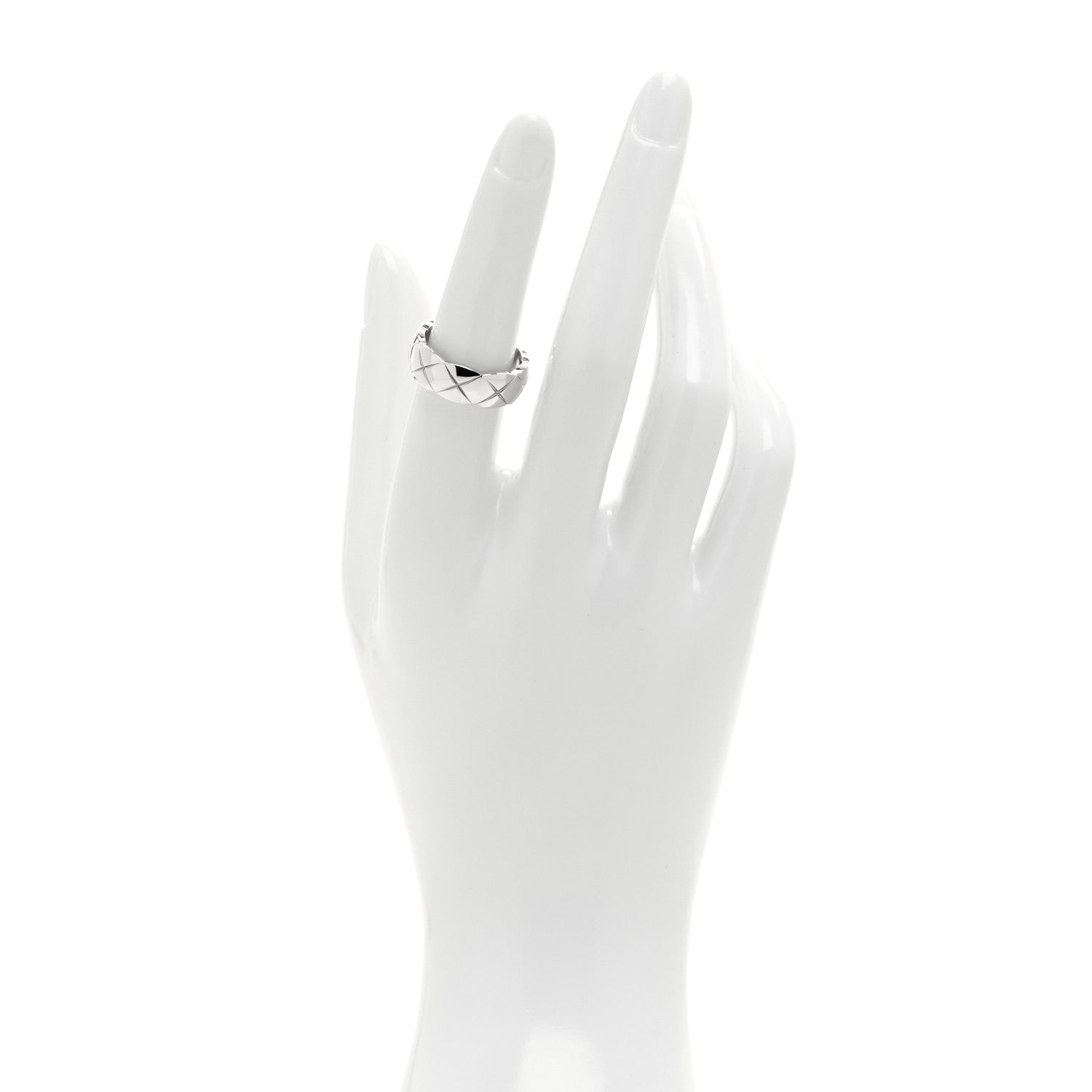 Chanel 18K White Gold Small Coco Crush Ring 53 6.5 2 of 4