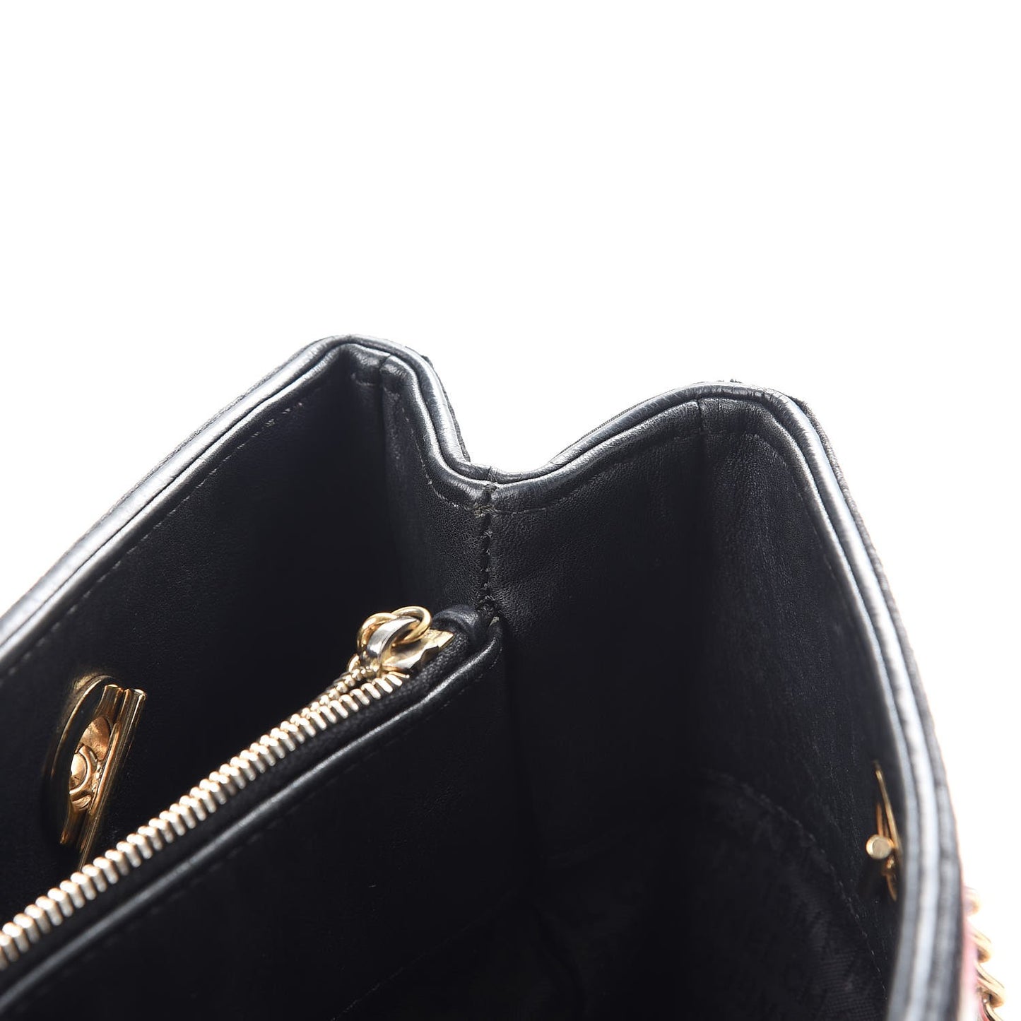 Needlepoint Precious Symbols Shoulder Bag Black