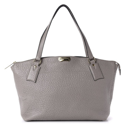 Burberry Signature Grain Calfskin Medium Welburn Tote Pale Grey 1 of 13