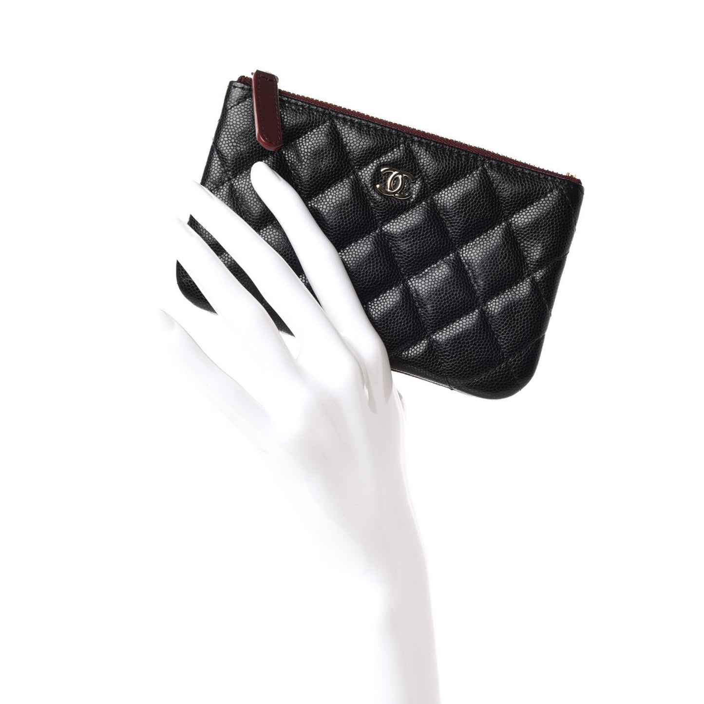 Caviar Quilted Small Cosmetic Case Black