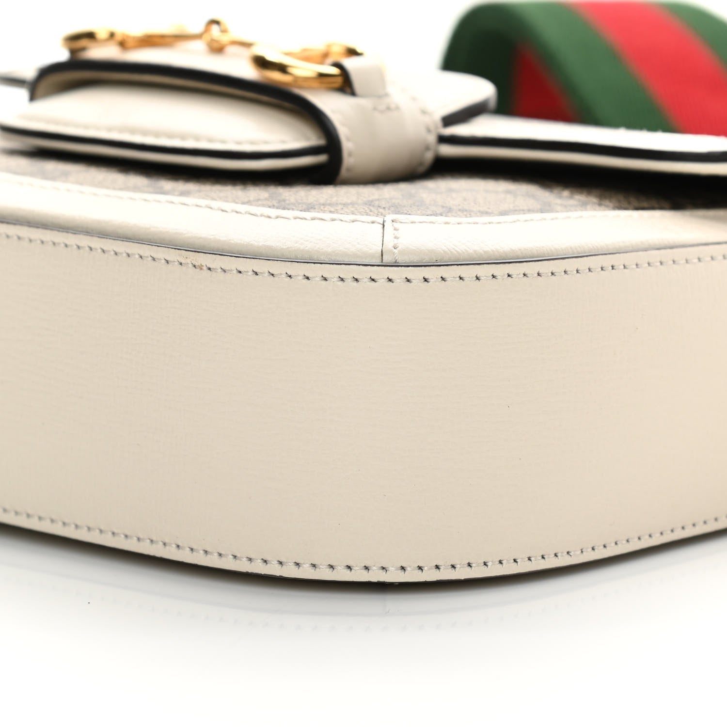 Gucci GG Supreme Monogram Web Mini Horsebit 1955 Shoulder Bag Beige Mystic White 9 of 12