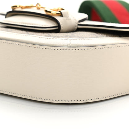 Gucci GG Supreme Monogram Web Mini Horsebit 1955 Shoulder Bag Beige Mystic White 9 of 12