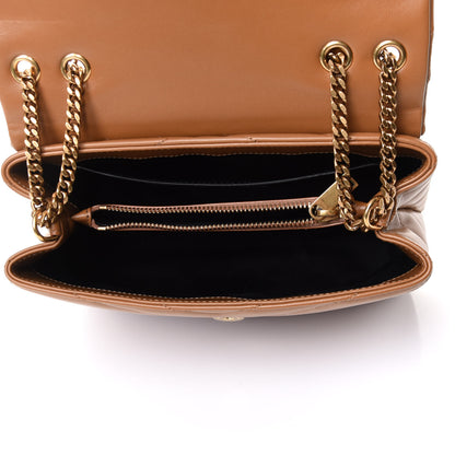 Saint Laurent Calfskin Y Quilted Monogram Small Loulou Chain Satchel Dark Natural 5 of 11