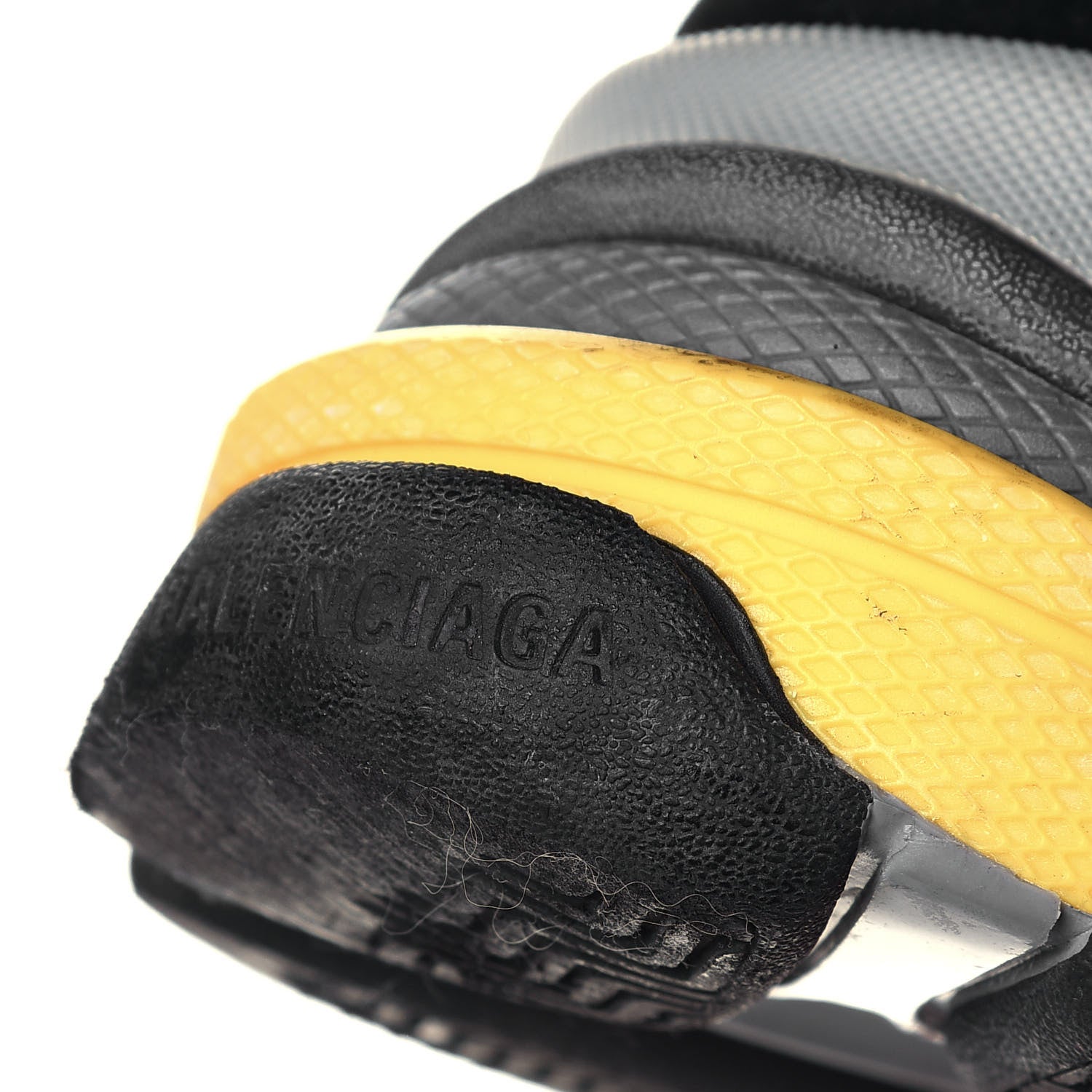 Balenciaga Nylon Suede Mens Triple S 2.0 Sneakers 45 Black Jaune Gris 8 of 13