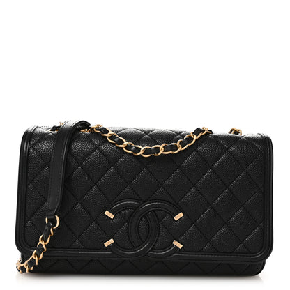Chanel Caviar Quilted Medium CC Filigree Flap Black 1 of 10