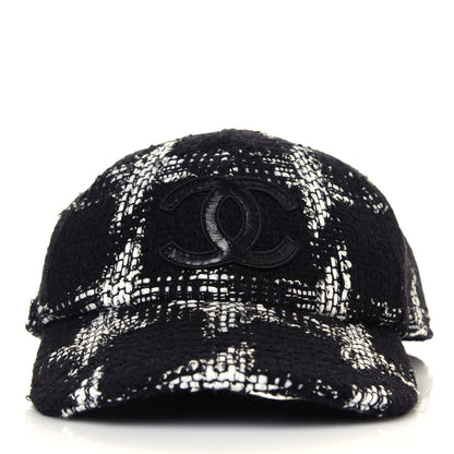 Chanel Tweed Cap Hat L Black White 2 of 7