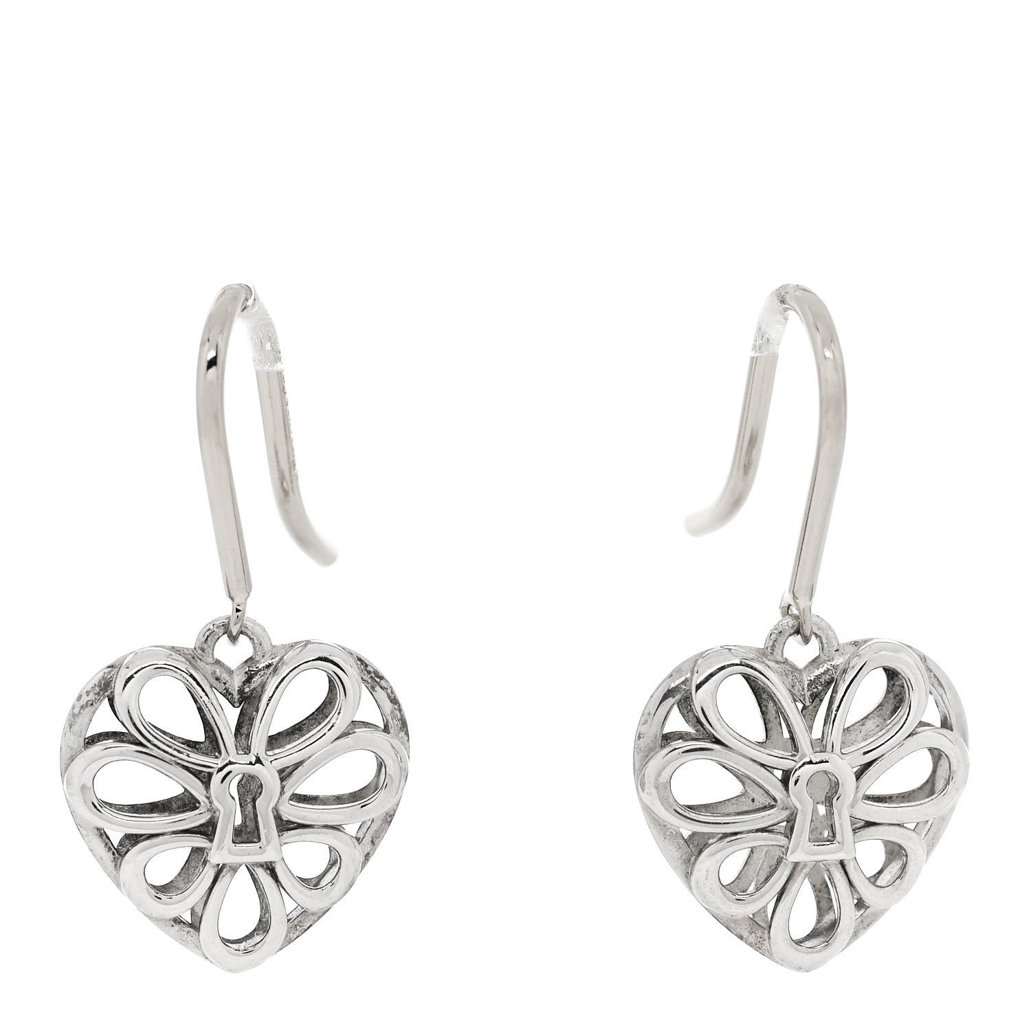 Tiffany Sterling Silver Enchant Heart Drop Earrings 1 of 5