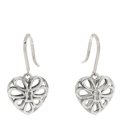Tiffany Sterling Silver Enchant Heart Drop Earrings 1 of 5