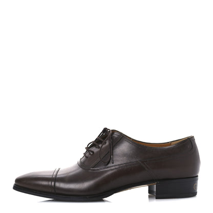 Gucci Calfskin Mens Captoe Oxford Loafers 9 Brown 1 of 16