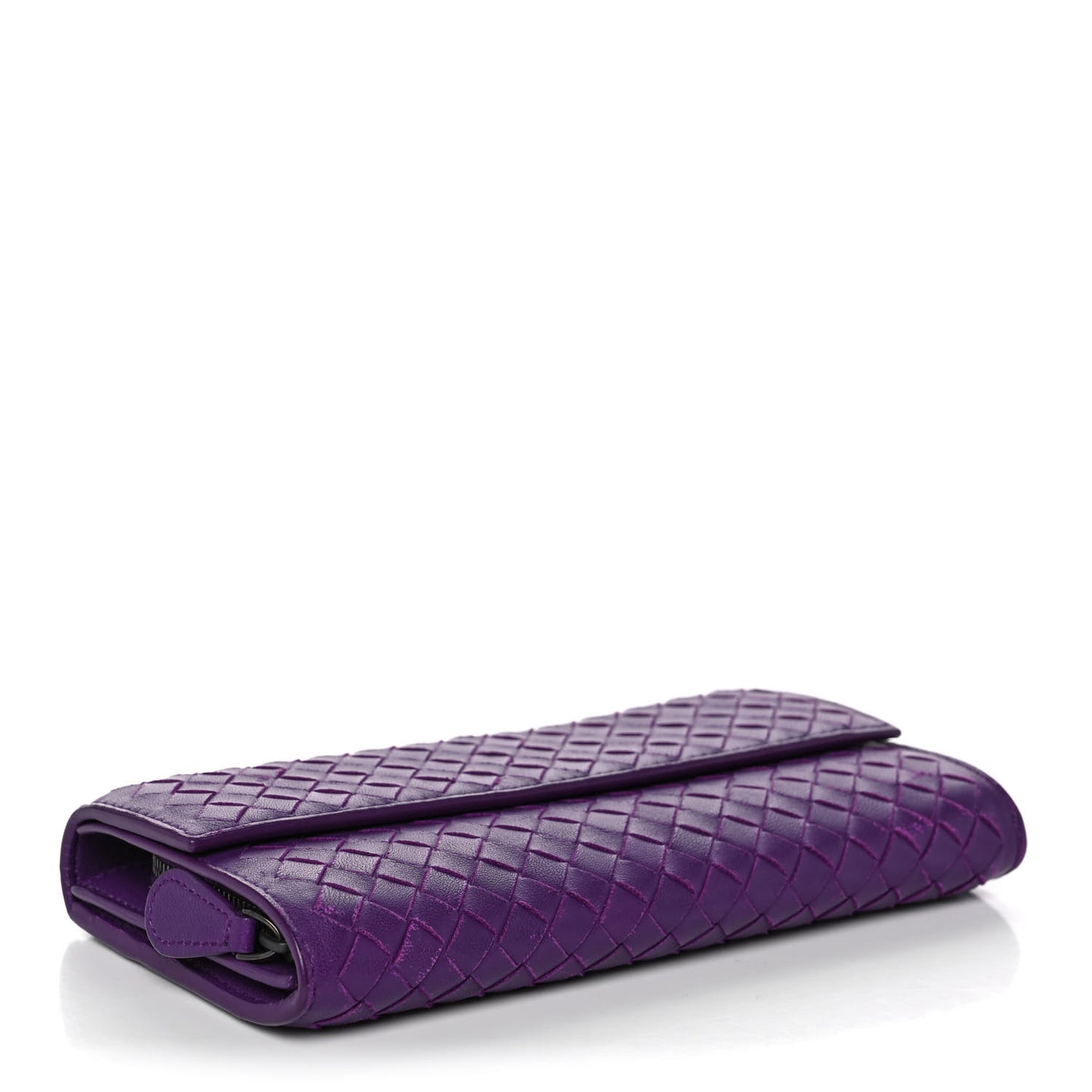 Nappa Intrecciato Continental Flap Wallet Peony