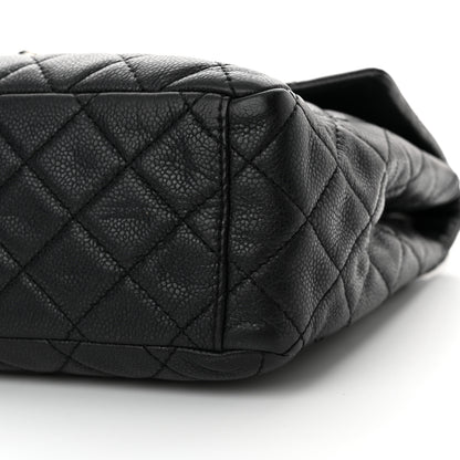 Chanel Washed Caviar Quilted Maxi Single Flap Black 10 of 13