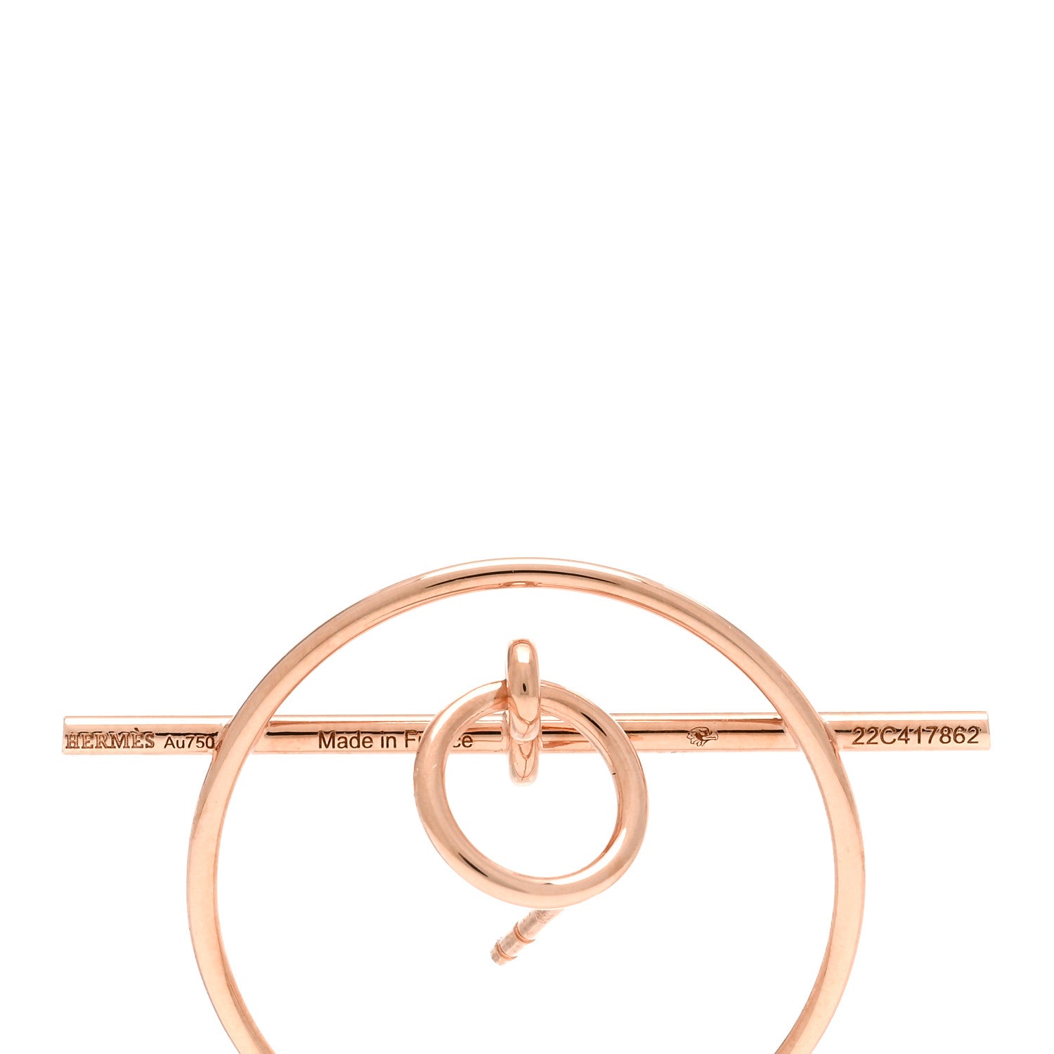 Hermes 18K Rose Gold PM Loop Earrings 4 of 5