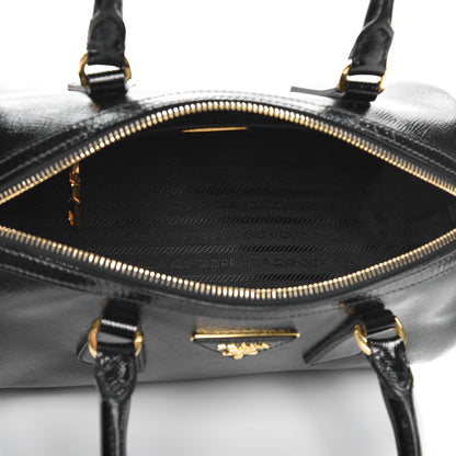 Prada Saffiano Vernice Petite Bowler Black 6 of 8