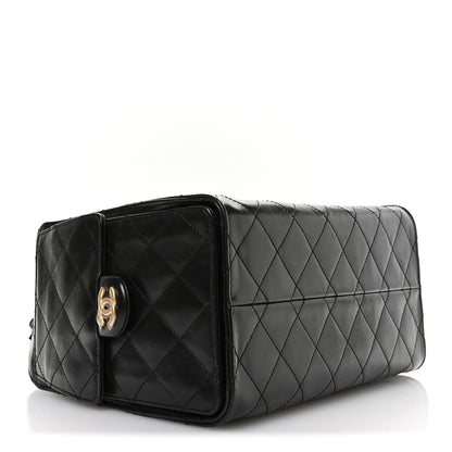 Chanel Shiny Crumpled Calfskin Quilted Small Chanel 25 Handbag Black 4 of 11